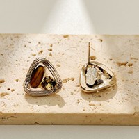 Boucles d'oreilles clous triangulaires haut de gamme et simples, accessoires de mode en laiton pour le quotidien
