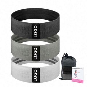 Fabric <b>Resistance</b> <b>Band</b> for Working Out Custom Logo Print 3 Cotton Fabric Hip Booty <b>Bands</b> <b>Set</b> Fitness Fabric <b>Resistance</b> <b>Band</b> - Product Image 3