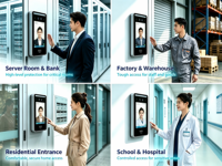 Système de contrôle d'accès par reconnaissance de la veine palmaire et du visage, terminal d'entrée biométrique intelligent avec lecteur RFID