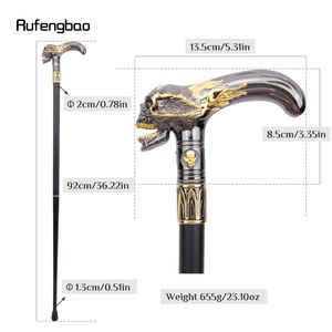 Bâton de marche Rufengbao Skull 92 cm en acier carbone avec poignée en T, canne de randonnée élégante pour homme, utilisation en extérieur - Product Image 2