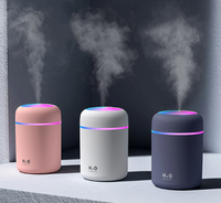 Diffuseur d'huiles essentielles portable H2O Mini LED coloré pour voiture, brumisateur 300ML, humidificateur d'air
