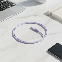 Cable de Datos Tipo-C a Tipo-C 3A con Certificación MFi, Ecológico, de TPE, Carga Rápida para Teléfono Móvil, Computadora y Cámara