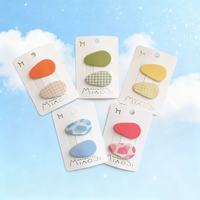 Vente chaude Mignon Bonbons Doux 5cm En Plastique Filles Pinces À Cheveux Enfants Petit Bébé Épingles À Cheveux pour Enfants Elliptique Tissu