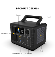 Station d'alimentation portable intérieure et extérieure avec panneau solaire et lumières LED, batterie LiFePO4 500W, générateur solaire