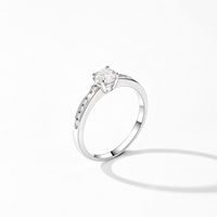 Bague en moissanite Ailmay 0,5 carat couleur D, argent sterling 925, bague en diamant de laboratoire pour femme, bijou de mariage