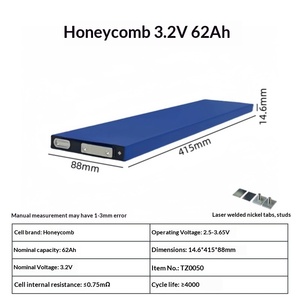Batería de estado sólido de fosfato de hierro y litio Lifepo4 de 3.2V 62AH con carcasa prismática de aluminio - Product Image 2