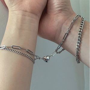 Chiusure Magnetiche per Collane, Ciondoli a Cuore in Lega per Creazione di Gioielli, Braccialetti dell'Amicizia per Coppie - Product Image 3