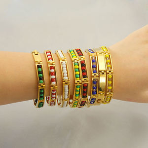 Pulsera Orula <span class=keywords><strong>de</strong></span> Acero Inoxidable Chapada en Oro <span class=keywords><strong>de</strong></span> 18k <span class=keywords><strong>de</strong></span> Alta Calidad, Siete Potencias Africanas, Santería - Product Image 4