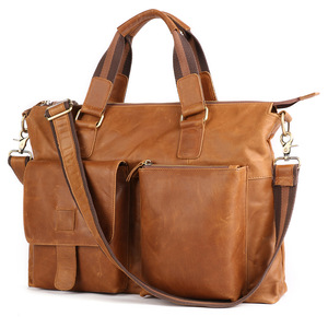 Joyir Genuine Leather Briefcase 17 Inch Men's Business <b>Laptop</b> Bag Multi-functional Shoulder Crossbody Bag - Product Image 5