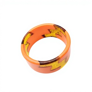 Best Resin <b>Bangle</b> Cuffs Fashion Artistic Jewelry Round Shape Red Black Blue Striped Pattern Casting Technique Gifts for Woman - Product Image 5