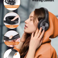 Auriculares Inalámbricos 5.3 Over-Ear con Cancelación de Ruido ENC y Micrófono para Viajes, Aviación, Deportes, Teléfono Móvil y PC