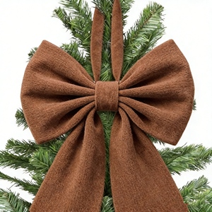 Large Christmas Bow Ornament Velvet Giant Wreath Bows <b>Xmas</b> Tree Topper Hanging Bows for Christmas Home Wall <b>Outdoor</b> - Product Image 6