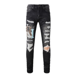Jeans Amirys de créateur, vente en gros, haute qualité, taille mi-haute, pour le printemps et l'été, streetwear, denim déchiré, vente chaude, taille moyenne - Product Image 3