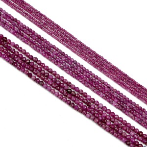 अनुकूलित रूबी पत्थर के बीड्स 2/3/4 मिमी कठोर काटने वाले प्राकृतिक बहुआयामी बहु-रंग कंगन और हार न्यूनतम - Product Image 1