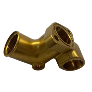 Conector de Codo de Aluminio Anodizado en Oro de Alta Precisión, Mecanizado CNC, Piezas de Conexión de Tuberías de Fluido OEM - Product Image 6
