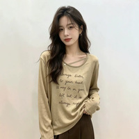 T-shirt OEM pour femme 2026, ODM, manches longues, respirant, coupe ample, vêtements pour femme, mode et décontracté pour le printemps et l'automne