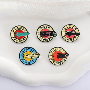 Películas de ciencia ficción vehículo esmalte Pin Pizza Crystal Bullet Math <span class=keywords><strong>Planet</strong></span> <span class=keywords><strong>Express</strong></span> dibujos animados Anime broches solapa insignia joyería regalos - Product Image 3