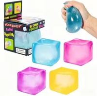 Balle anti-stress souple et transparente en forme de cube de glace en maltose, jouet sensoriel unisexe en boîte, modèle YLBK, à partir de 14 ans