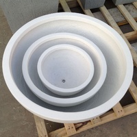 Ensemble de pots à fleurs en béton minimalistes, jardinières d'extérieur, design circulaire pour la décoration de fleurs et de plantes vertes
