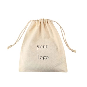 Sac à chaussures en coton doux personnalisé, durable, avec cordon de serrage, petit sac pliable en tissu avec logo - Product Image 1