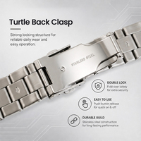 Bracelet de montre en acier inoxydable 316L de qualité supérieure, bracelet de remplacement en métal argenté, fermoir à double verrouillage
