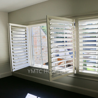 Persianas de Madera Maciza de Tilo Blanco Puro, Elegantes y Duraderas, Persianas Redondas