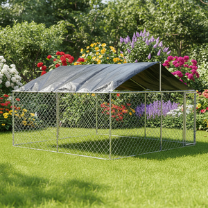 300×300×185cm 犬用ランニングエクササイズヤード、鶏小屋兼用ドッグラン、屋外大型犬用ケネル、頑丈な犬用囲い（特大犬用） - Product Image 1
