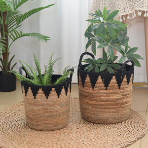 Panier de rangement <span class=keywords><strong>en</strong></span> <span class=keywords><strong>corde</strong></span> de banane tressé à la main, style nordique, écologique, grande capacité, pour la maison, panier à linge, articles ménagers, jouets - Product Image 4