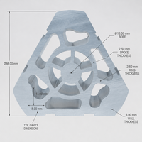 Profilé d'extrusion en aluminium OEM de forme triangulaire creuse, léger et haute rigidité, pour équipement d'automatisation