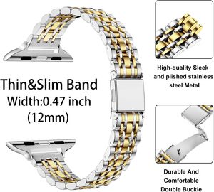 Cinturino blissband sottile in metallo per orologio <span class=keywords><strong>Apple</strong></span> elegante cinturino a catena in acciaio inossidabile serie compatibile 10mm <span class=keywords><strong>SE</strong></span> <span class=keywords><strong>cinturini</strong></span> IWatch disponibili - Product Image 4