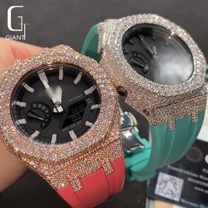 Boîtier de montre GA2100 serti de diamants Moissanite, en argent sterling 925, pièce de montre en Moissanite VVS, passe le testeur de diamants - Product Image 6