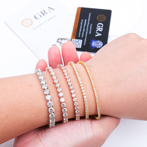 Bracelet tennis Hiphop en argent 925 plaqué or, avec moissanite taille brillant 2mm sertie griffe, certificat GRA, pour fiançailles et mariage - Product Image 4