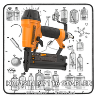 Agrafeuse pneumatique KAMSIN KN7116 pour rembourrage, calibre 22, couronne 3/8'', pieds de 6-16 mm, agrafeuse à fil fin pour bricolage