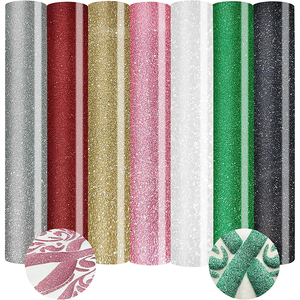 Goosam 50cm 25m 50m ม้วนกลิตเตอร์ HTV ไวนิลพีวีซีทนความร้อนซักได้ - Product Image 1