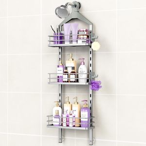 4 Tier Height-Adjustable <strong>Shower</strong> Caddy Hanging Anti-Swing-Over the <strong>Shower</strong> Household Punch-free Organize Wall <strong>Storage</strong> <strong>Shower</strong> - Product Image 5