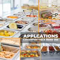 Récipient de stockage d'aliments en acier inoxydable de haute qualité de style européen 1/1-100 GN Pan pour buffet de restauration et de restaurant