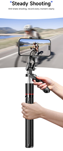 Nouveau trépied perche à selfie sans fil F16 en acier inoxydable de 1,7 m, pliable, pour caméras d'action et smartphones, pour des prises de vue équilibrées et stables - Product Image 6