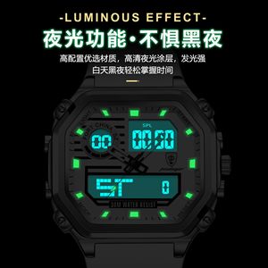 Montre électronique multifonctionnelle POEDAGAR pour homme, étanche, lumineuse, à quartz, diffusion en direct, produit phare du commerce extérieur - Product Image 3