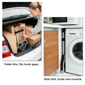 Carretilla de Mano Plegable y Retráctil Resistente con Ruedas de 5 Pulgadas, Material de Acero, Carro de 2 Ruedas - Product Image 6