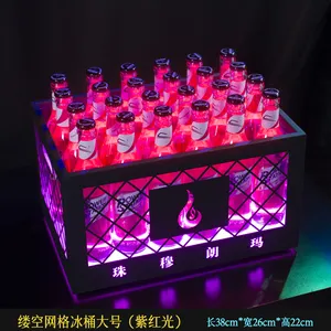 Cubos de champán LED personalizados, cubo de hielo para bebidas, champán, cerveza, bares, fiesta nocturna, venta al por mayor