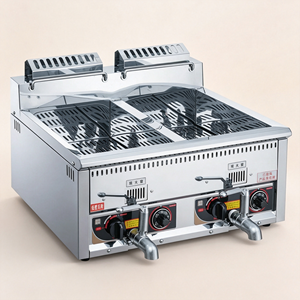 천연가스 2탱크 상업용 천연가스 어류 튀김기 (온도조절기 포함, 스테인리스 스틸) - Product Image 5