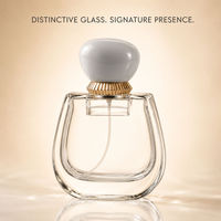 Flacon de parfum en verre de luxe personnalisé 80 ml, col serti 15 mm, pulvérisateur, fond plat épais, emballage vide pour parfum avec bouchon unique
