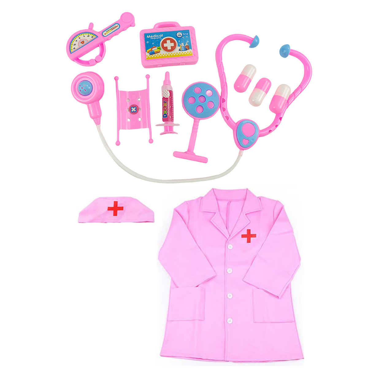 Ensemble médical yj012-rose-2 pièces uniforme de médecin