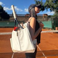 Sac à dos de tennis pour femme personnalisé en usine avec pochette de beauté, résistant à l'eau, capacité de 2 raquettes pour le tennis et le padel