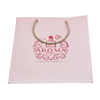 Bolsas de Cosméticos Rosadas Mate de Lujo, Ecológicas, de Cartón Color Marfil, con Logotipo Personalizado Impreso, Bolsas de Regalo Portátiles para Maquillaje y Belleza, Venta al Por Mayor
