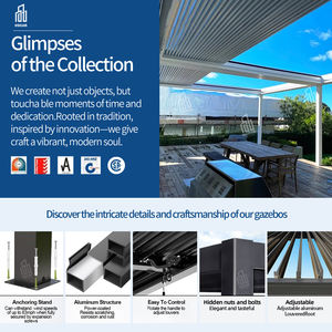 Pérgola Motorizada Moderna para Jardín y Patio Exterior <span class=keywords><strong>2020</strong></span>, Conjuntos de Muebles para Terraza, Pérgola Retráctil para Fiestas en el Patio Trasero - Product Image 5