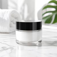 Bouchons à vis en plastique PP noir avec logo personnalisé et joint d'étanchéité hermétique, fermetures de pots de crème cosmétique de 30g et 50g à filetage de précision
