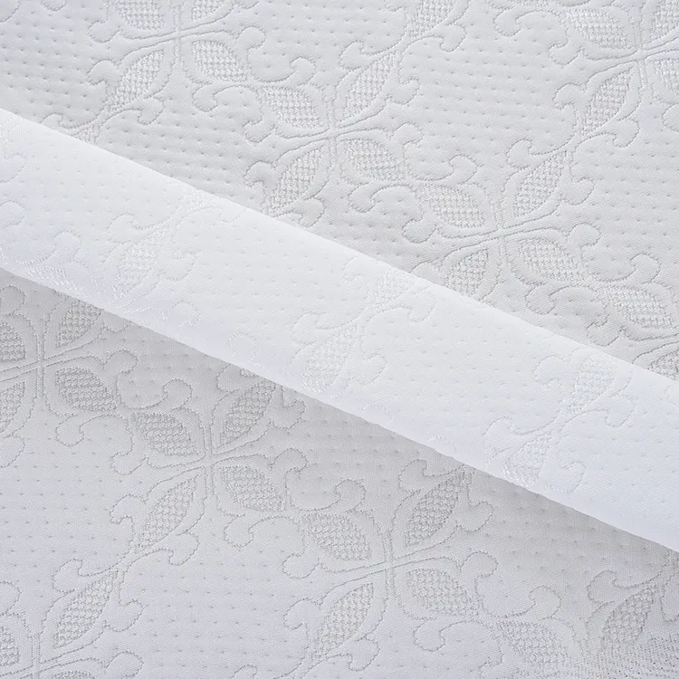 100 Polyester White Knitted Jacquard Mattress Tick Fabric