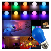 Ampoule LED globe colorée A50 E27 3W 220V Blanc Rouge Bleu Vert Jaune Rose Lumière décorative pour bar et éclairage de fête