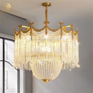 Français rétro tout cuivre gland haute qualité sens Villa salon salle <span class=keywords><strong>à</strong></span> manger lit lustres - Product Image 3